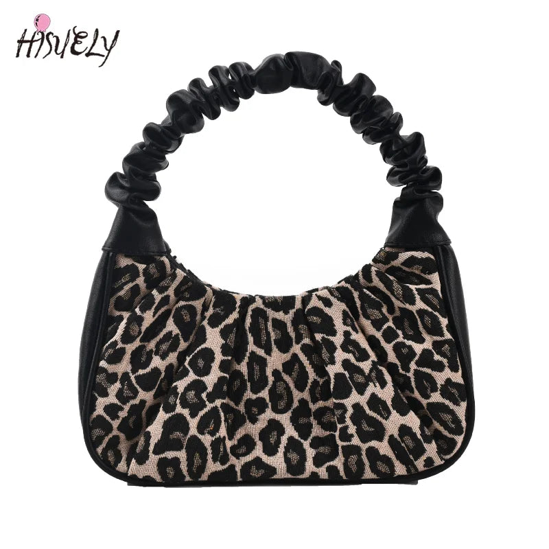 Leopard Print PU leather Shoulder Bag Vintage Ladies Small Purse Handbags