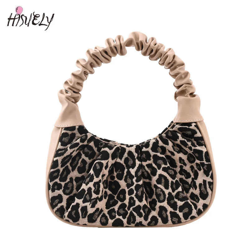 Leopard Print PU leather Shoulder Bag Vintage Ladies Small Purse Handbags