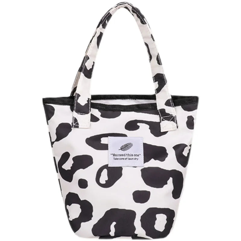 Leopard Pattern Women's Canvas Bucket Bag Pink Tote Clutch Purse Shoulder Bags