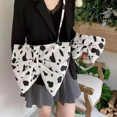 Leopard Pleated Canvas Bag Shoulder Bags Women Satchel Tote Bag