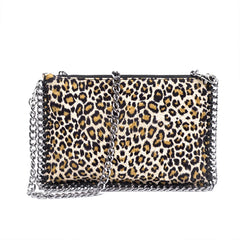 Leopard Print Chain Square Handbag Women's Bag Classic Messenger Bag