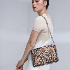 Leopard Print Chain Square Handbag Women's Bag Classic Messenger Bag