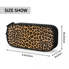 Leopard Print Pen Box Student School Anime Zipper Pen Bag Child Stationery Bag