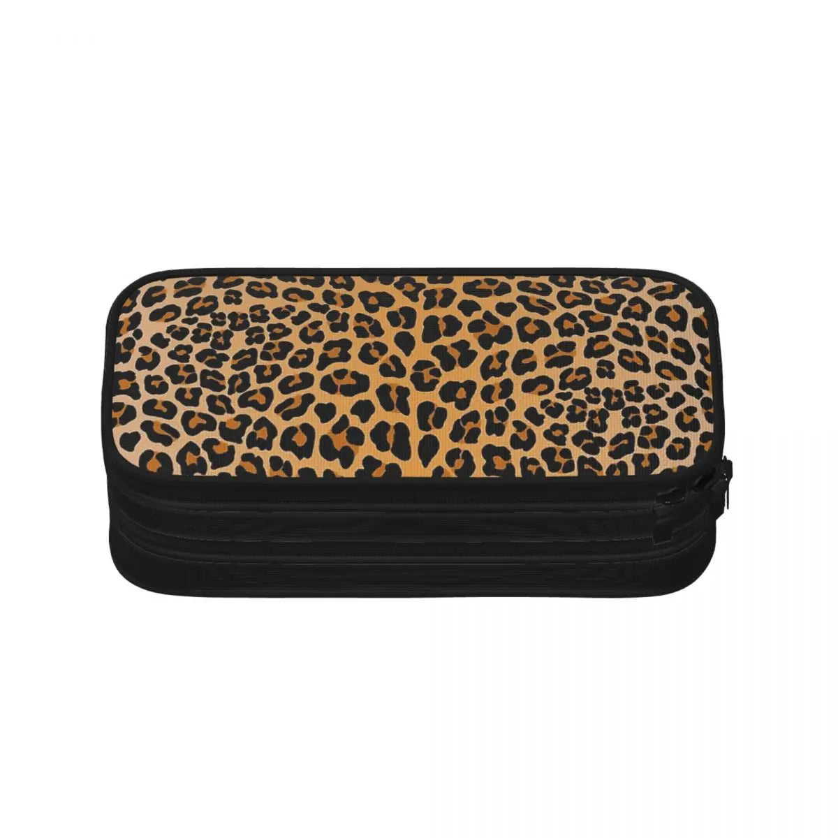 Leopard Print Pen Box Student School Anime Zipper Pen Bag Child Stationery Bag