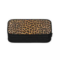 Leopard Print Pen Box Student School Anime Zipper Pen Bag Child Stationery Bag