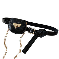 Leopard Print Waist Pack Bag Fanny Pack Chain Pouch Travel Female