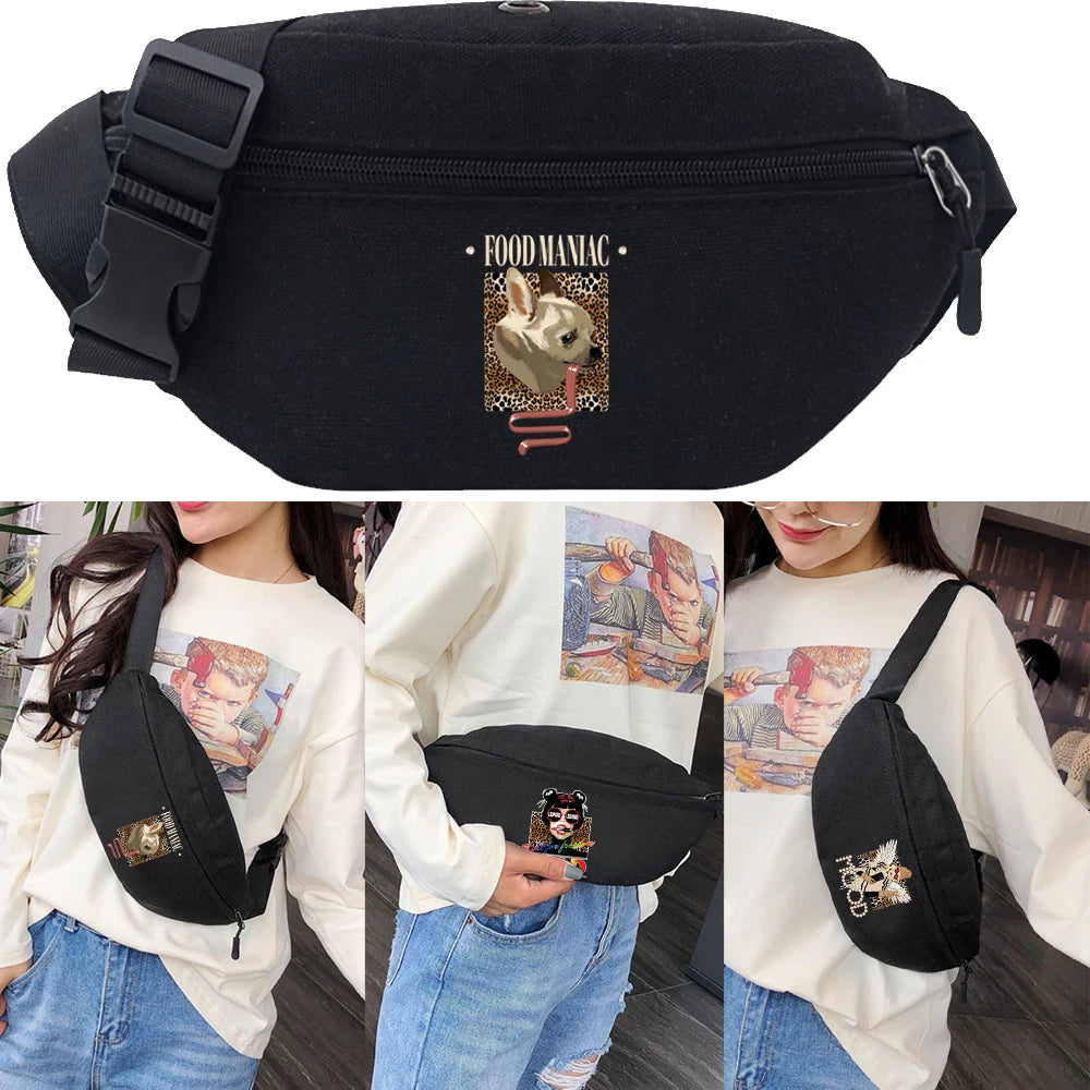 Leopard Print Waist Packs Crossbody Bags for Men Women