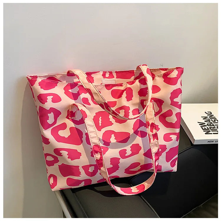 Leopard Shoulder Bags Women Large Capacity Oxford Underarm Casual Totes Female M