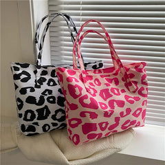 Leopard Shoulder Bags Women Large Capacity Oxford Underarm Casual Totes Female M