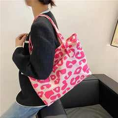 Leopard Shoulder Bags Women Large Capacity Oxford Underarm Casual Totes Female M