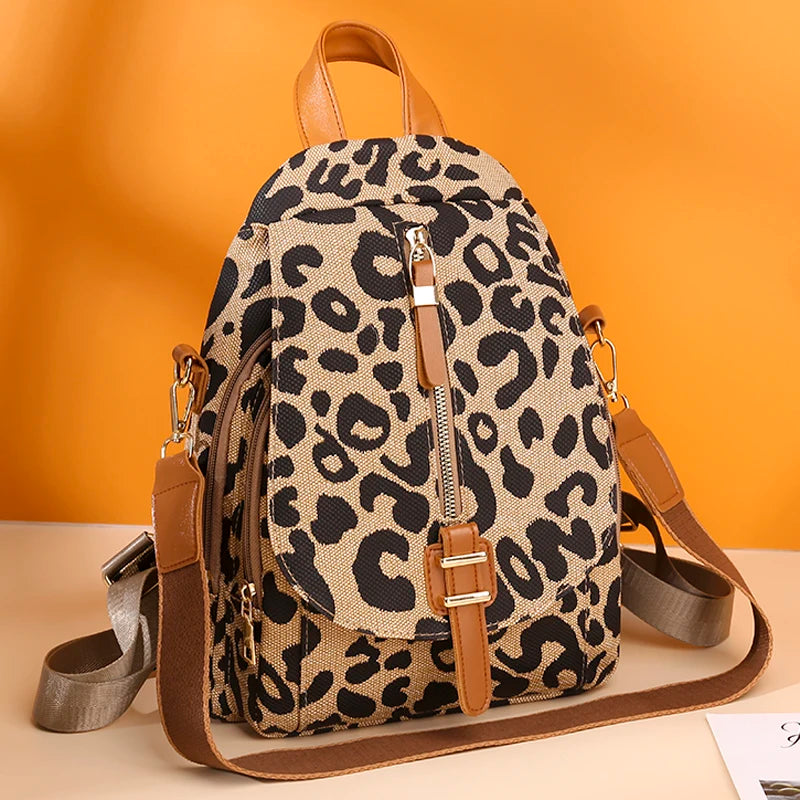 Leopard Women Backpacks Small Women Bags Female Backpacks for Ladies