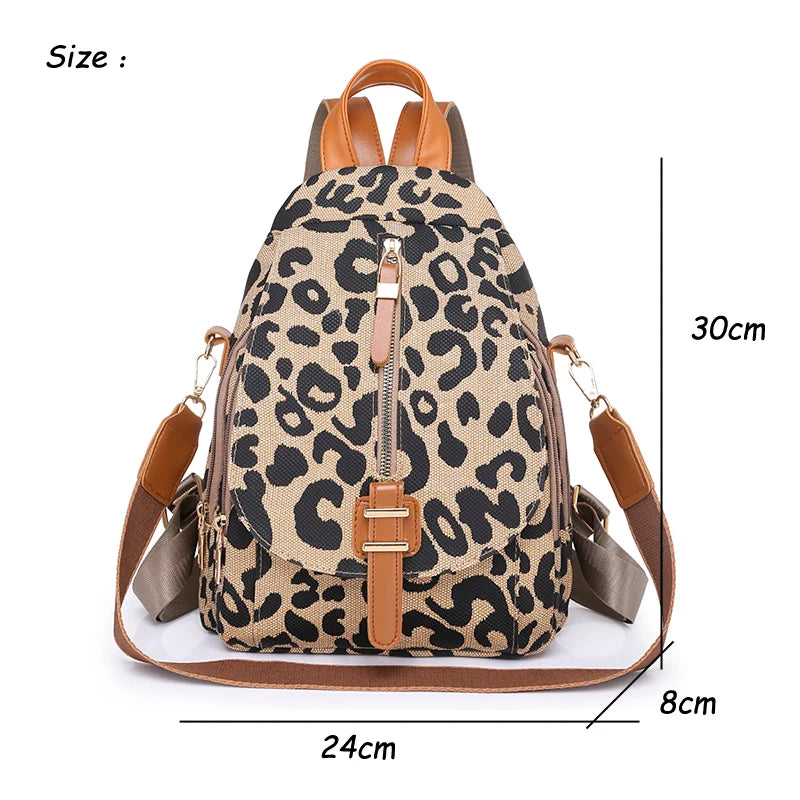 Leopard Women Backpacks Small Women Bags Female Backpacks for Ladies