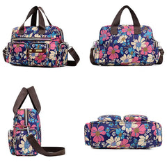 Leopard Women Handbag Nylon Luggage Bags Flower Print Travel Duffle Bags