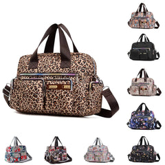 Leopard Women Handbag Nylon Luggage Bags Flower Print Travel Duffle Bags