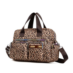 Leopard Women Handbag Nylon Luggage Bags Flower Print Travel Duffle Bags