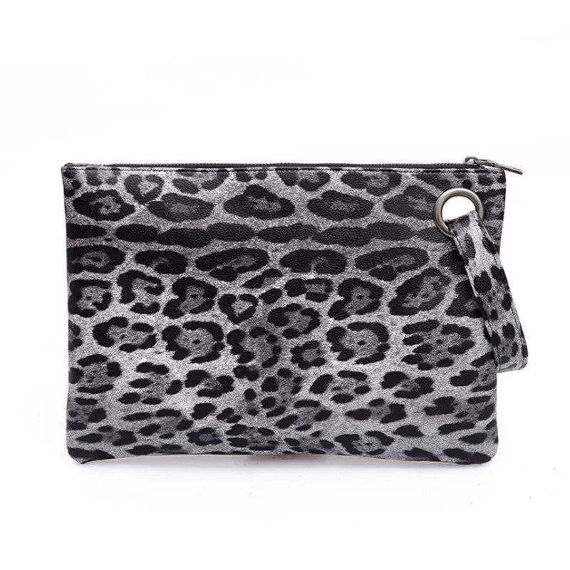 Leopard Women's Clutches Evening Party Bags PU Leather Shoulder Handbags