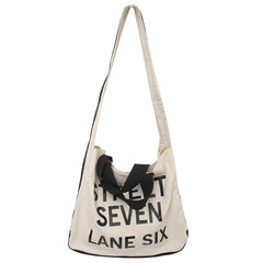 Women's Letter Canvas Crossbody Bag Tote Shopping Eco Bag