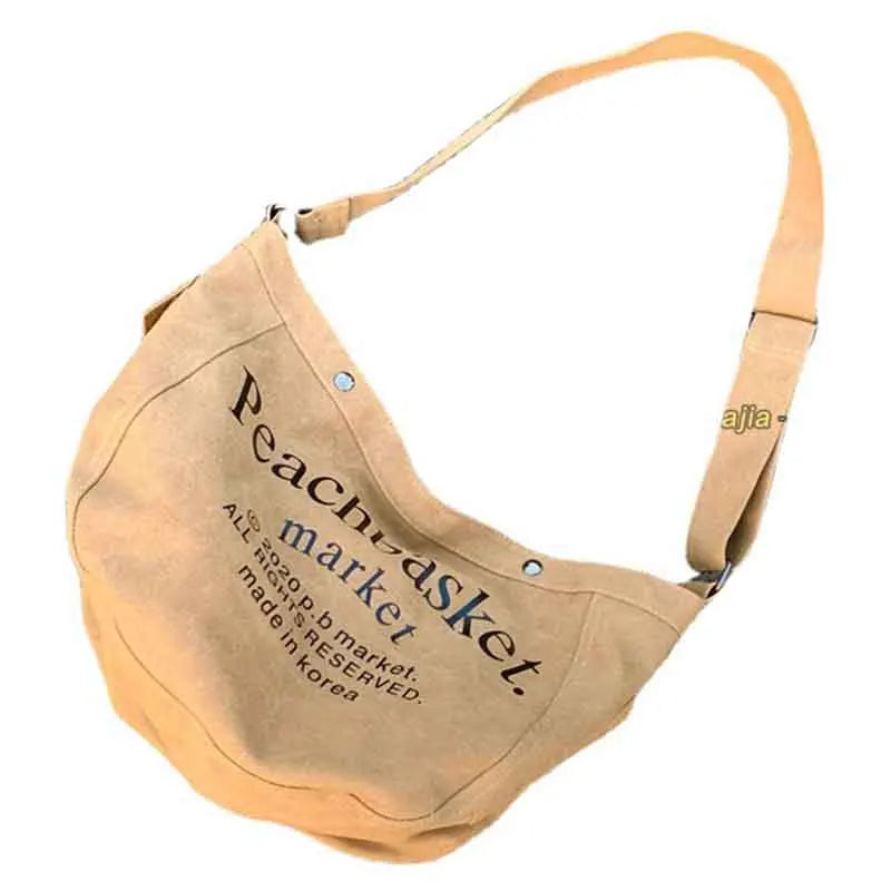 Letter Canvas Large-capacity Tote Bag Soft Texture Light All-match Messenger