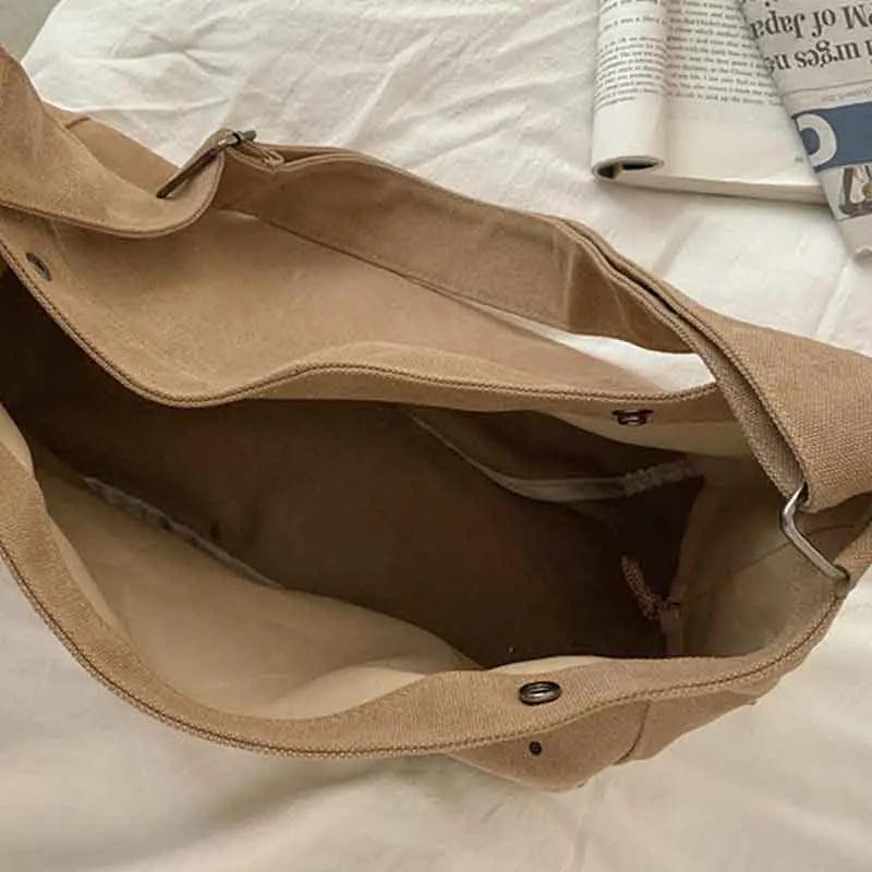 Letter Canvas Large-capacity Tote Bag Soft Texture Light All-match Messenger