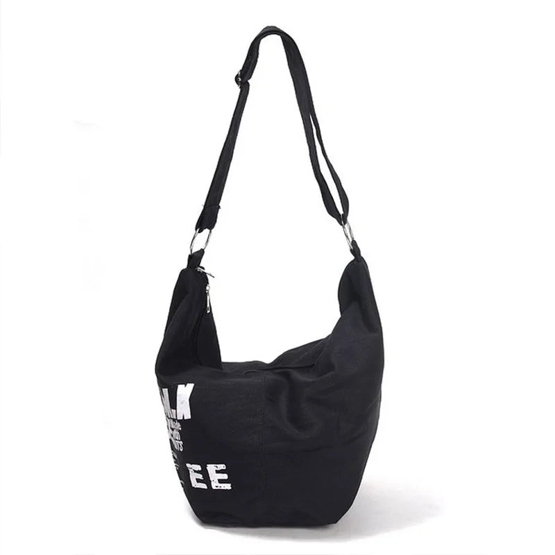 Letter Women Canvas Shopping Shoulder Bag Female Crossbody Bags