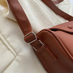 Letter Printed Crossbody Bag Underarm Bag PU Leather Casual Portable