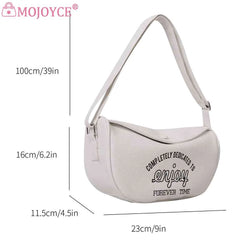 Letter Printed Crossbody Bag Women Handbags PU Leather Casual Portable