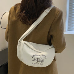 Letter Printed Shoulder Bag PU Leather Casual Soft Large Capacity