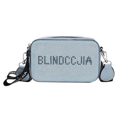 Vintage Rhinestone Diamond Messenger Bag Women PU Shoulder Bag