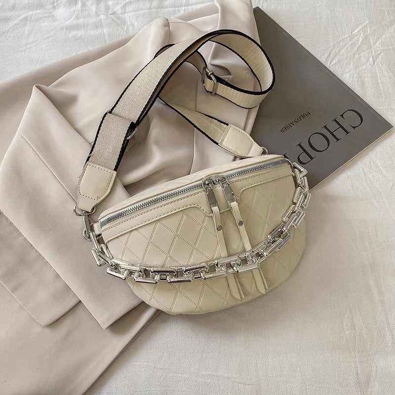 Women's PU Leather Waist Bag Fanny Pack Crossbody Chest Bags