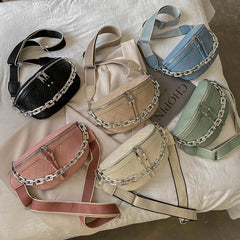 Women's PU Leather Waist Bag Fanny Pack Crossbody Chest Bags