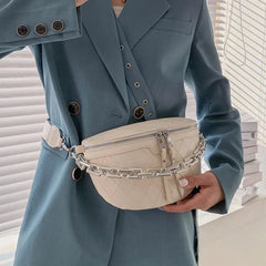 Women's PU Leather Waist Bag Fanny Pack Crossbody Chest Bags