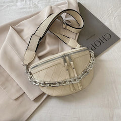 Women's PU Leather Waist Bag Fanny Pack Crossbody Chest Bags