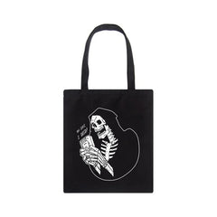Gothic Skull Canvas Bag Japanese Cartoon Fun Women Bag Harajuku Dark Shopper
