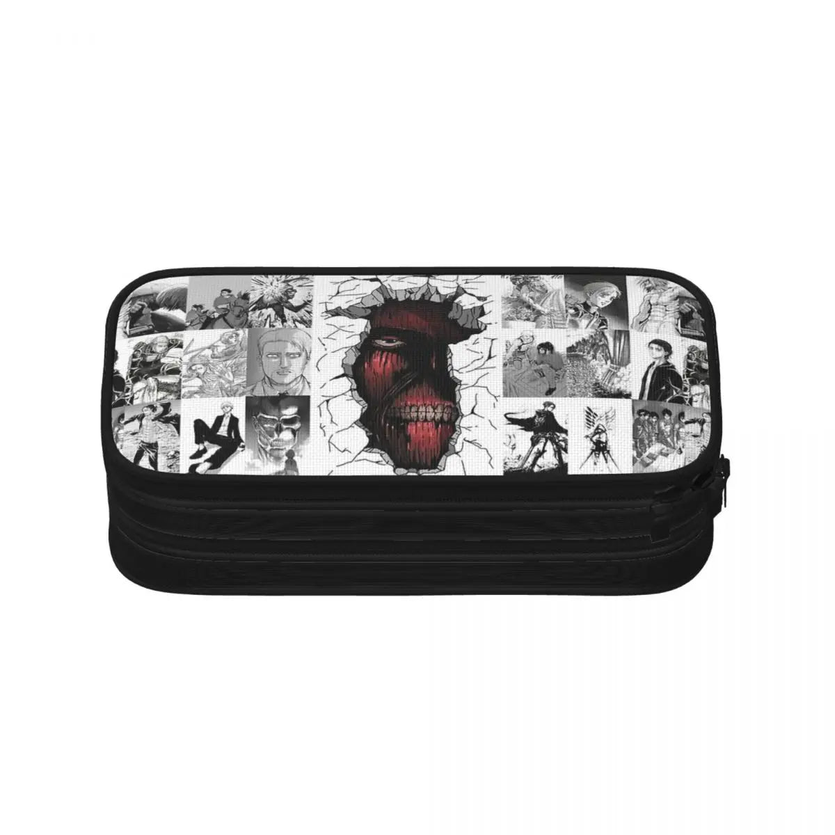 Levi Manga Collage Pen Box Student Anime Zipper Pencil Bag