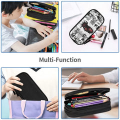 Levi Manga Collage Pen Box Student Anime Zipper Pencil Bag