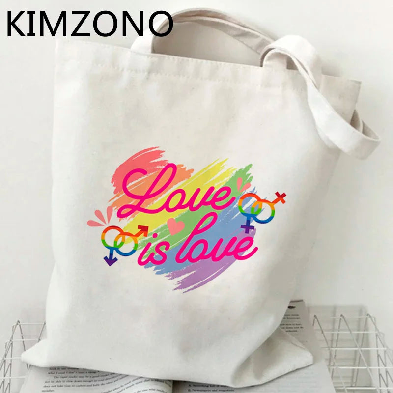 LGBT Shopping Reusable Tote Bag Net Sack Cabas Grab