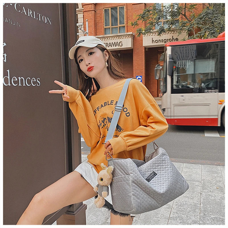 Velvet Gym Bag for Women Large Capacity Crossbody Travel Bag