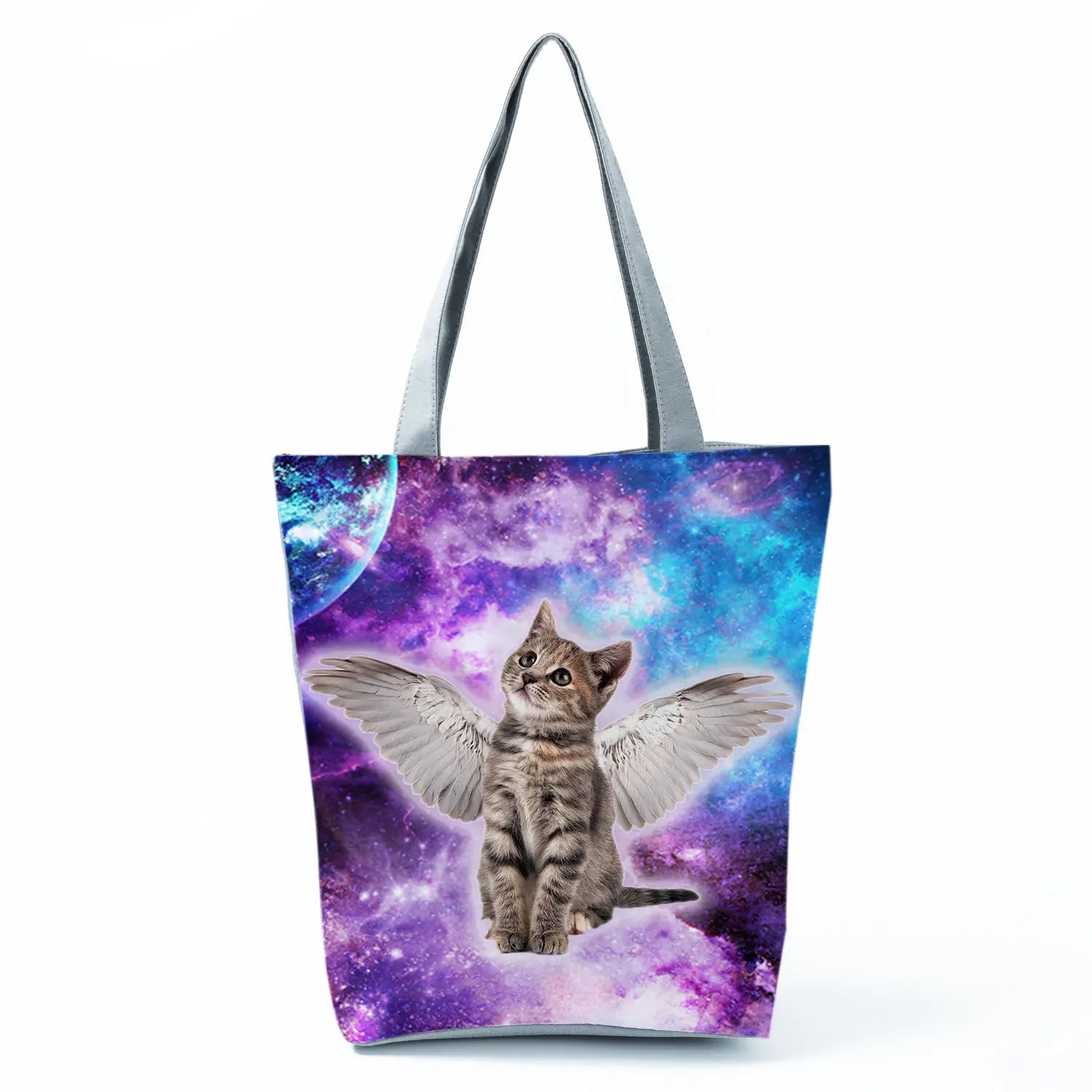Lightning Cat Pattern Casual Handbags Big Eco Shopping Bag