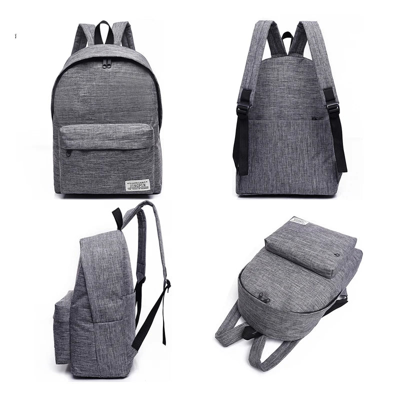 Lightweight Canvas Backpack Men College Teens School Bags
