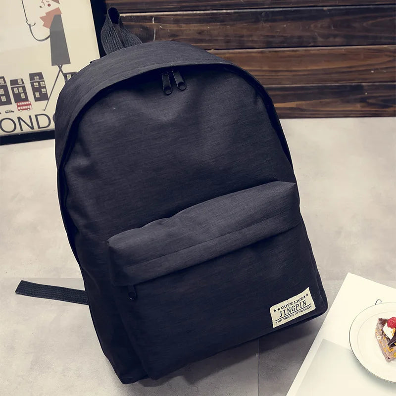 Lightweight Canvas Backpack Men College Teens School Bags