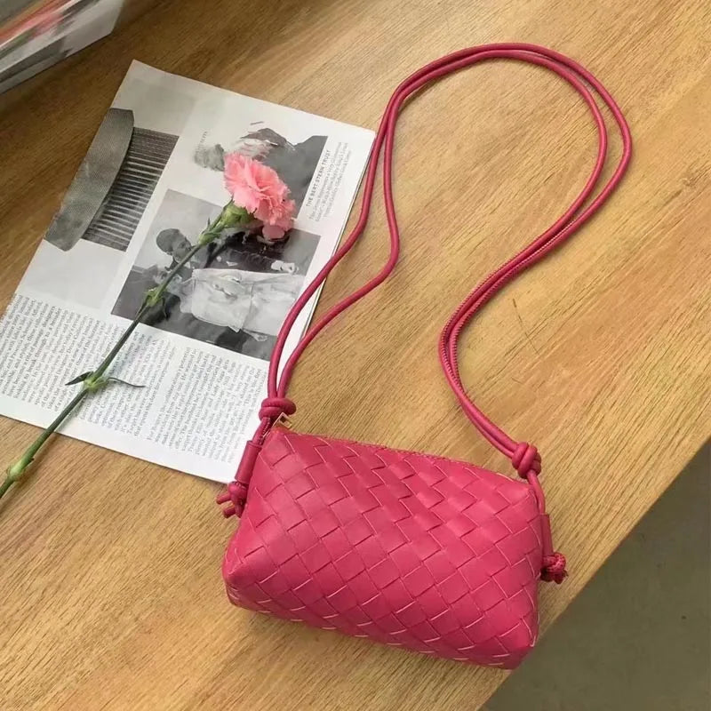 Women's Lightweight Woven PU Leather Crossbody Bag