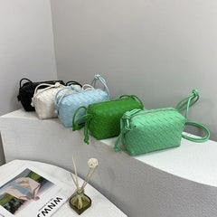 Women's Lightweight Woven PU Leather Crossbody Bag