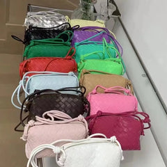 Women's Lightweight Woven PU Leather Crossbody Bag