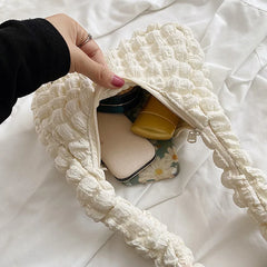Women's Winter Large Ruched Tote Bag Soft Shoulder Bag