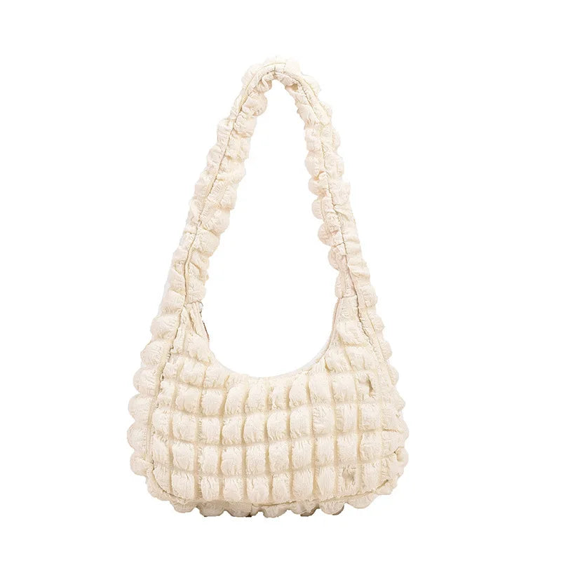 Women's Winter Large Ruched Tote Bag Soft Shoulder Bag