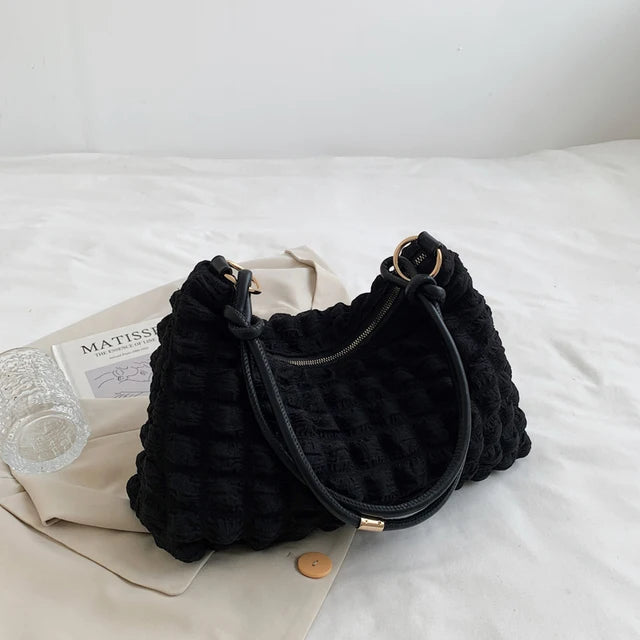 Soft Winter Tote Bag Casual Armpit Handbag for Women