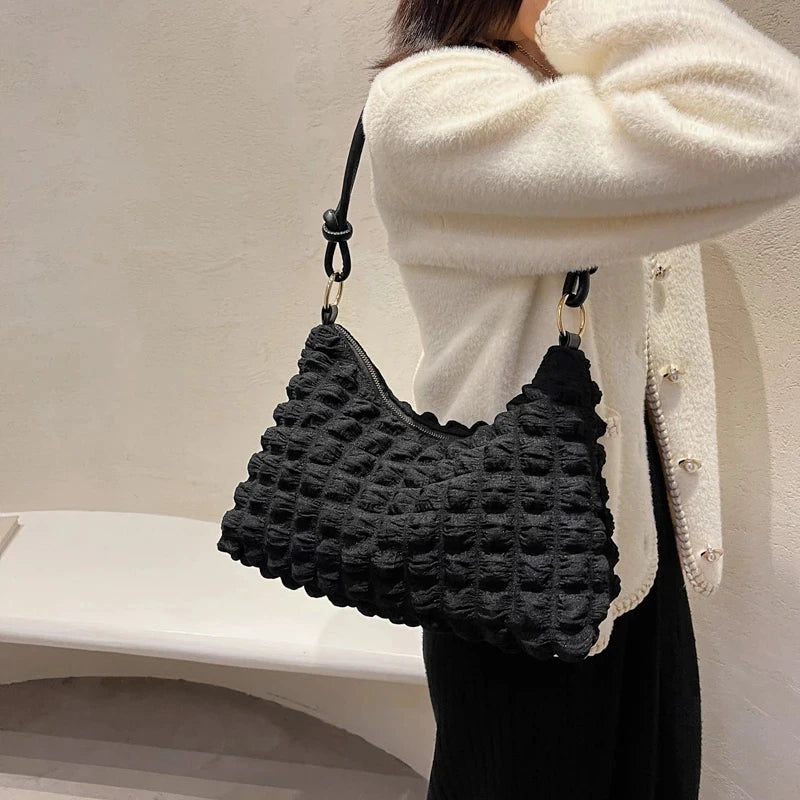 Soft Winter Tote Bag Casual Armpit Handbag for Women