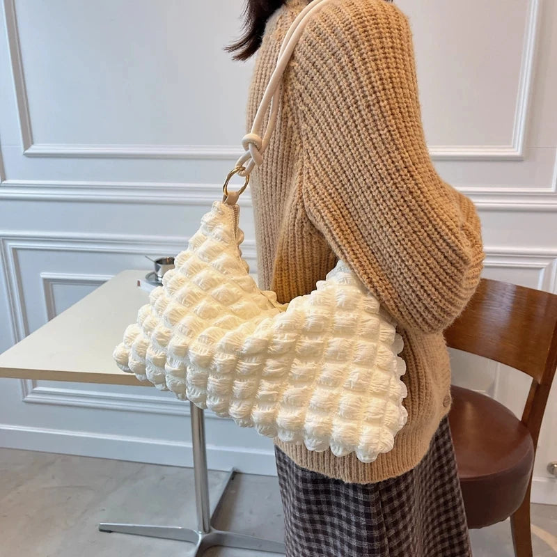 Soft Winter Tote Bag Casual Armpit Handbag for Women