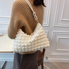 Soft Winter Tote Bag Casual Armpit Handbag for Women