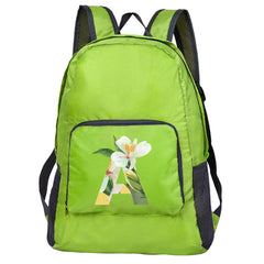 Foldable Floral Letter Print Lightweight Backpack